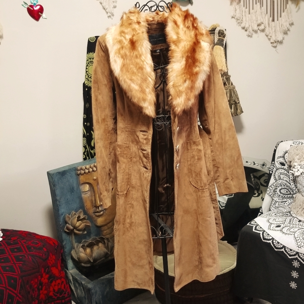 Banana Republic Suede & Shearling Penny Lane Coat. Size: XS.